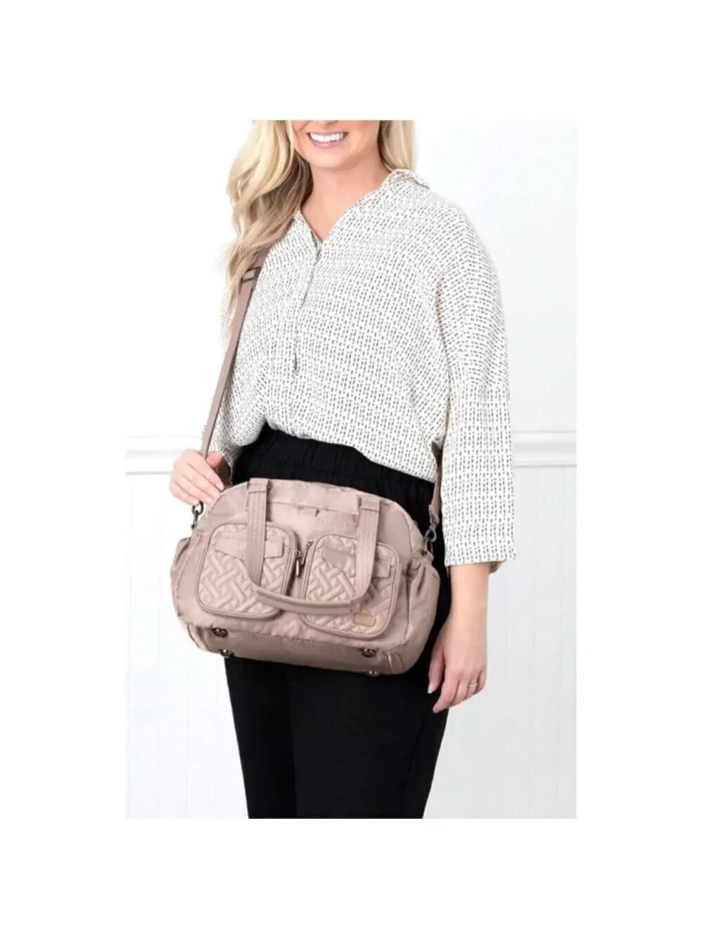 NWT Lug Women's Puddle Jumper Tote Bag Beige/Sand Taupe